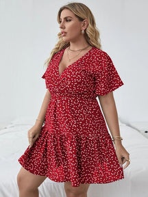 Vestido Plus Size Boho com Estampa Floral Gengibre