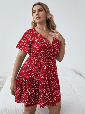 Vestido Plus Size Boho com Estampa Floral Gengibre