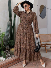 Vestido Plus Size Boho com Cinto, Botões e Estampa de Leopardo